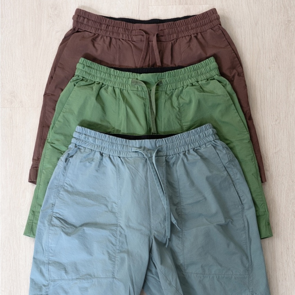 Lululemon Bowline Short 8” Ripstop Cedar Green, Dark Mocha, Tidewater Teal M Set